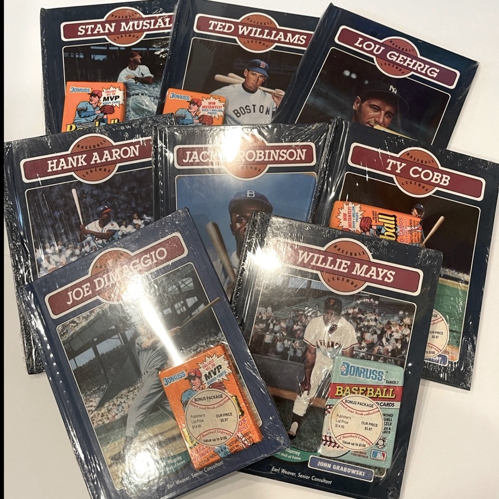 Baseball books with sealed donruss baseball packs